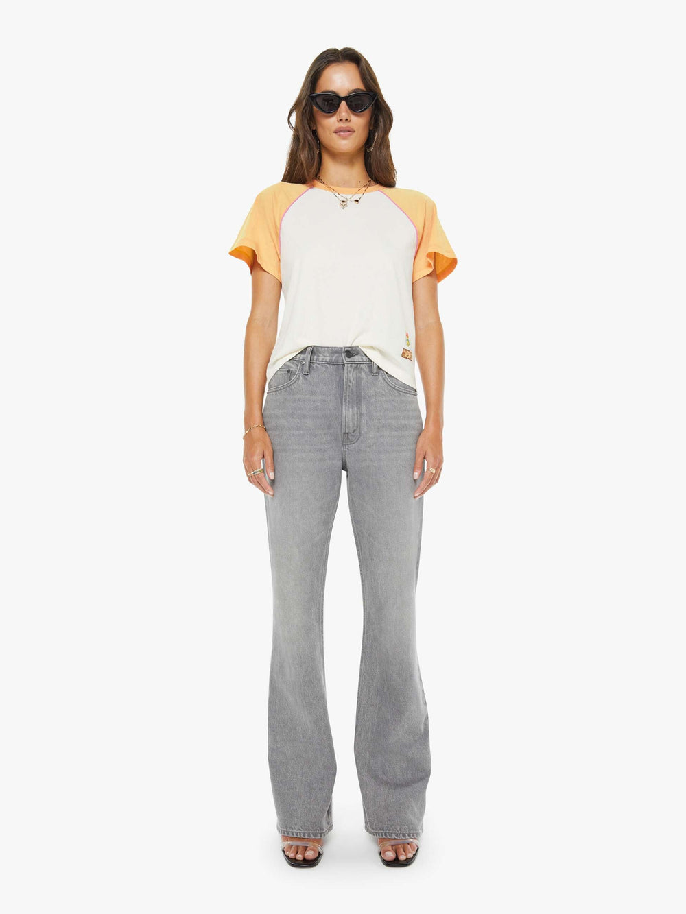 Women The Half Square | Mother Denim Antique White