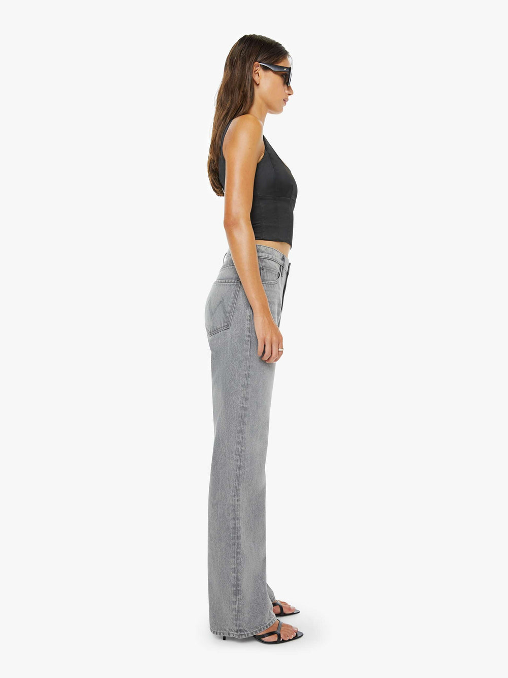 Women The Half Square | Mother Denim Antique White