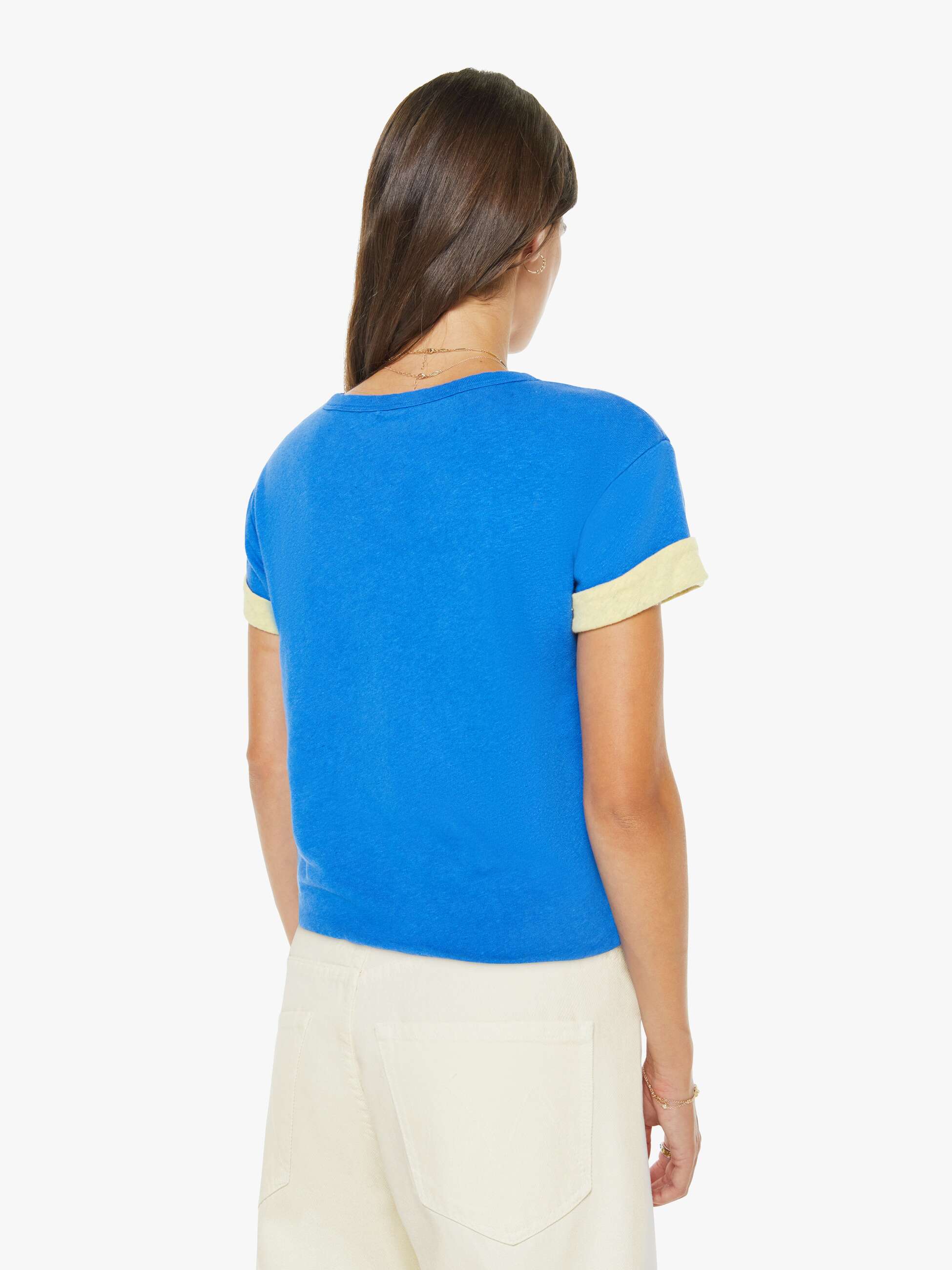Women The Double Rowdy | Mother Denim Blue (Medium)