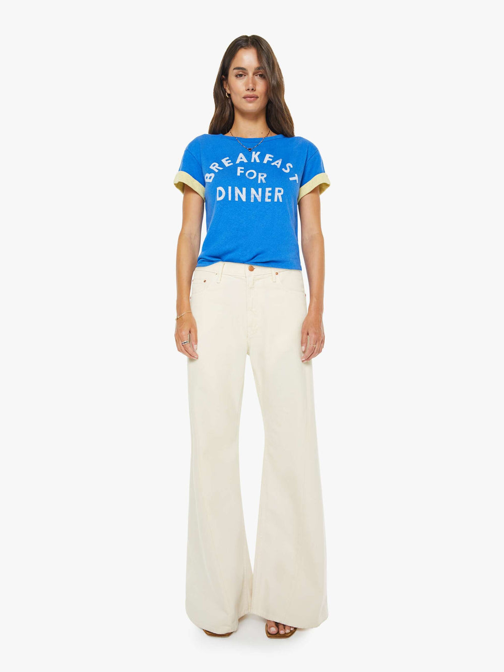 Women The Double Rowdy | Mother Denim Blue (Medium)