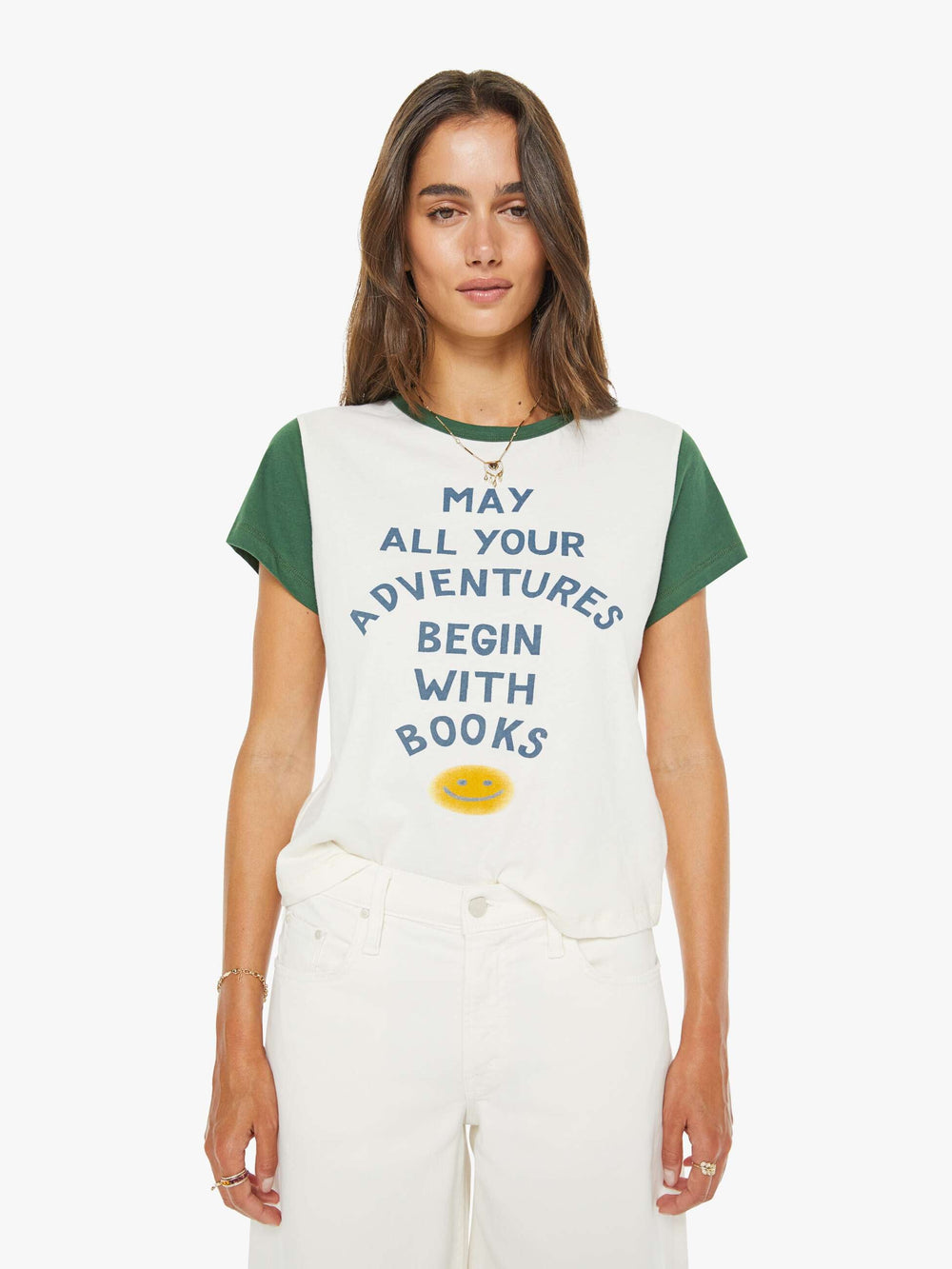 Women The Goodie Goodie Ringer | Mother Denim Book Adventures