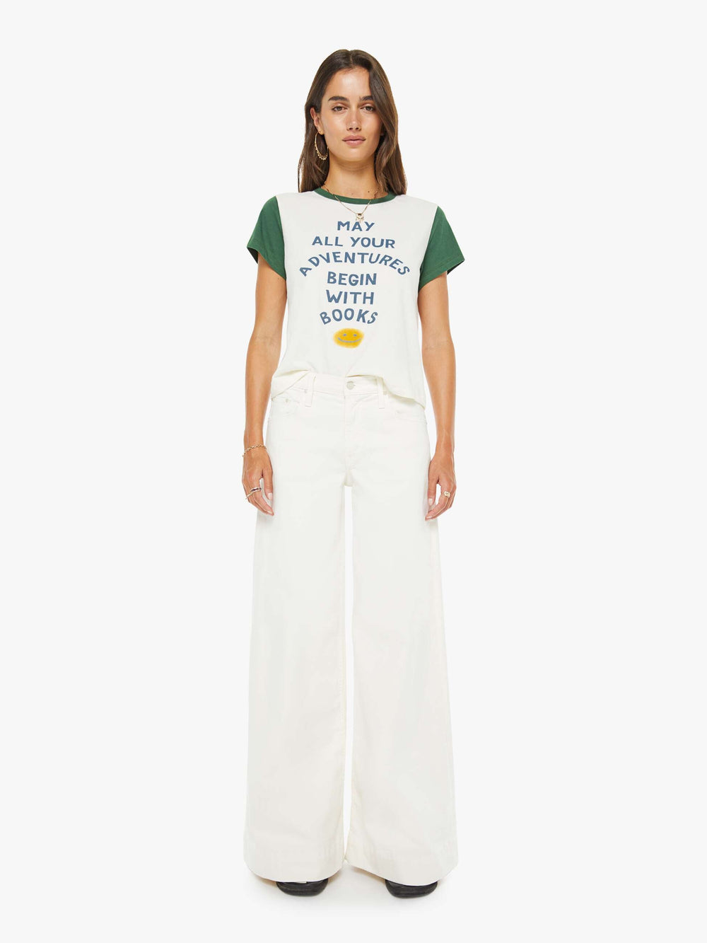 Women The Goodie Goodie Ringer | Mother Denim Book Adventures