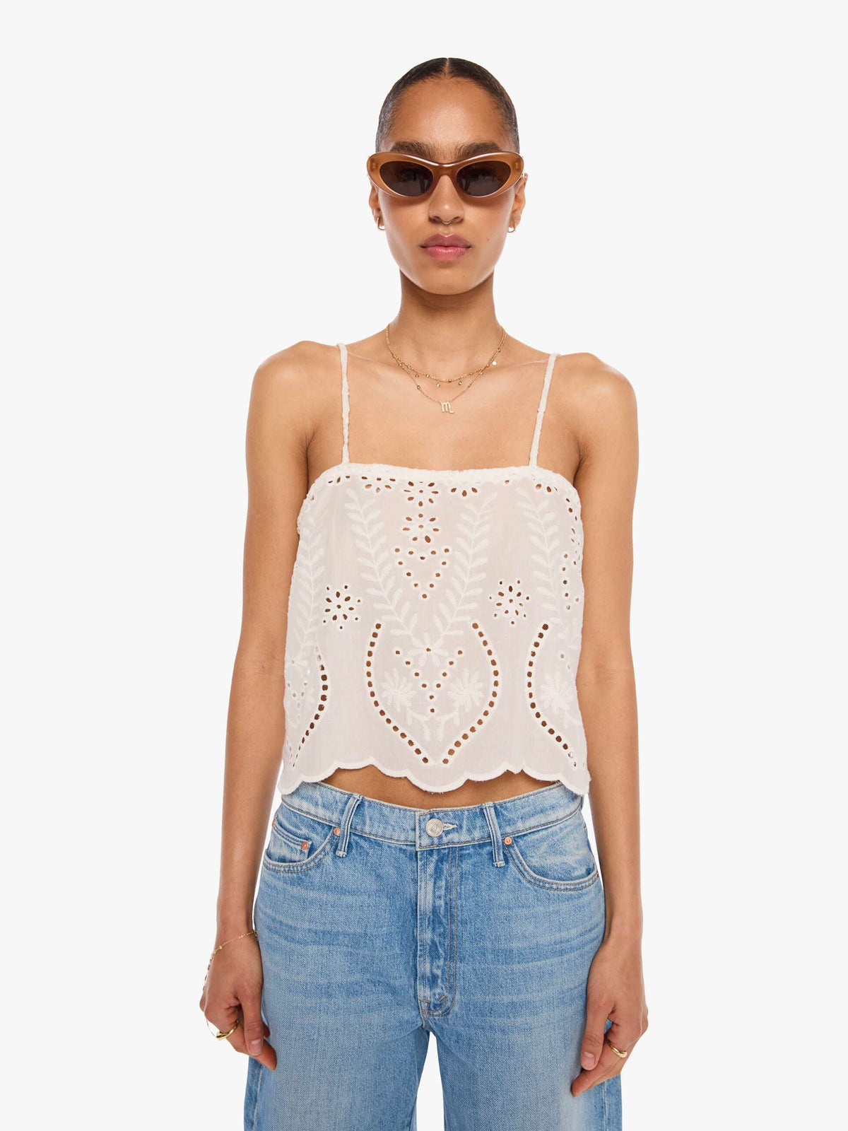 Women Natalie Martin Fern Cami | Mother Denim ATHENA EMBROIDERY SALT
