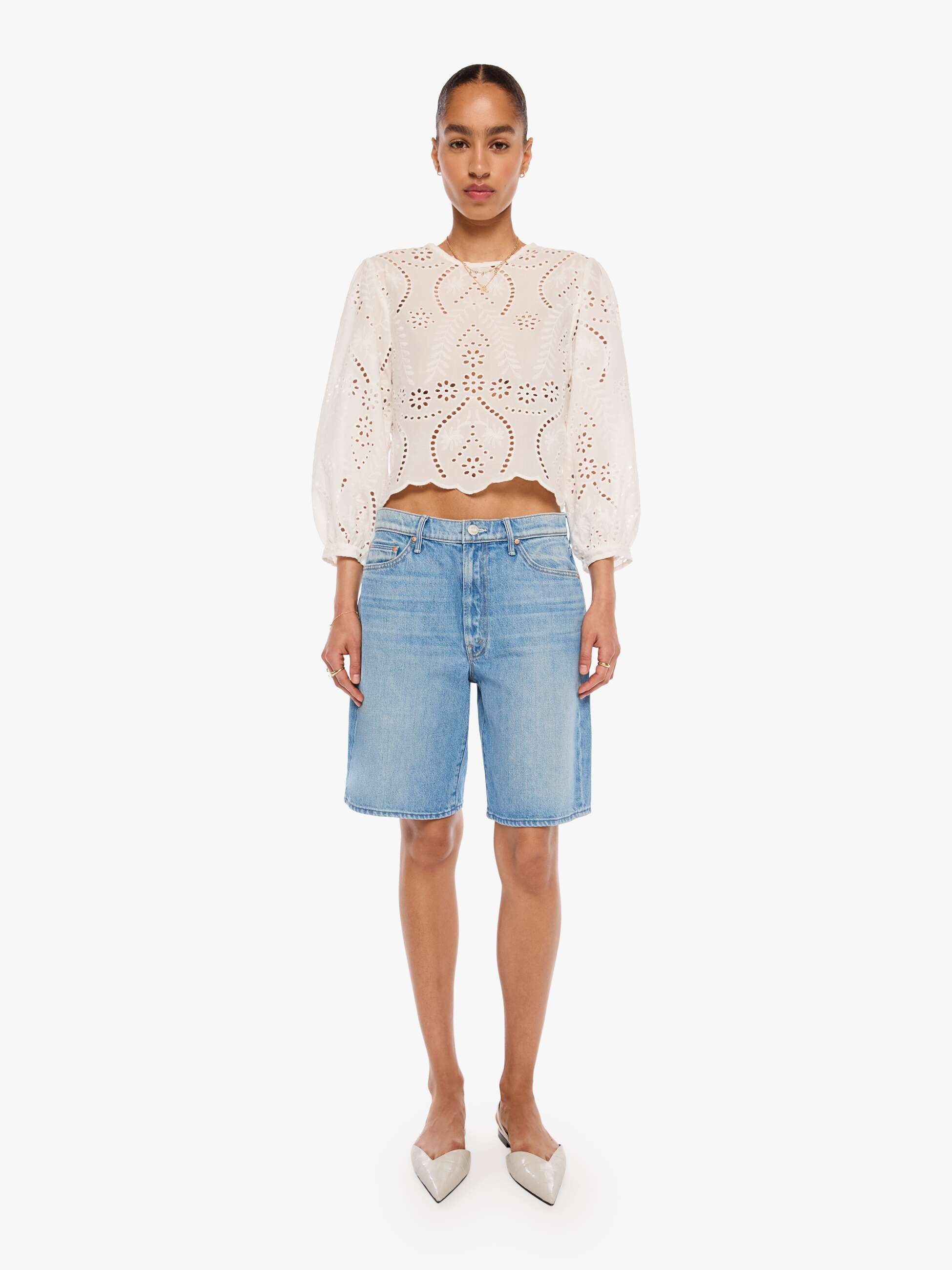 Women Natalie Martin Lisa Top | Mother Denim ATHENA EMBROIDERY SALT