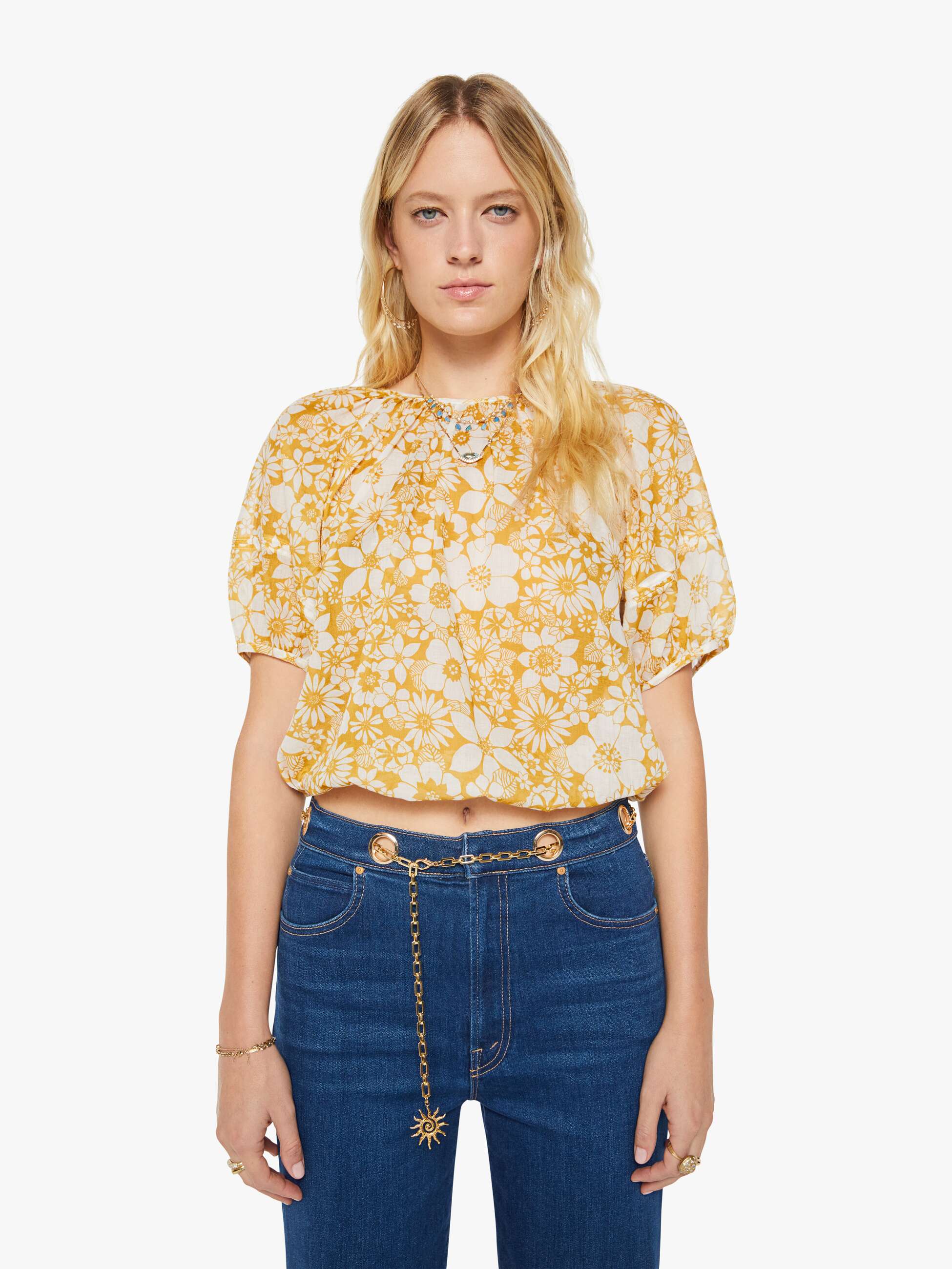 Women The Party In The Back Shirt | Mother Denim Flower Notes