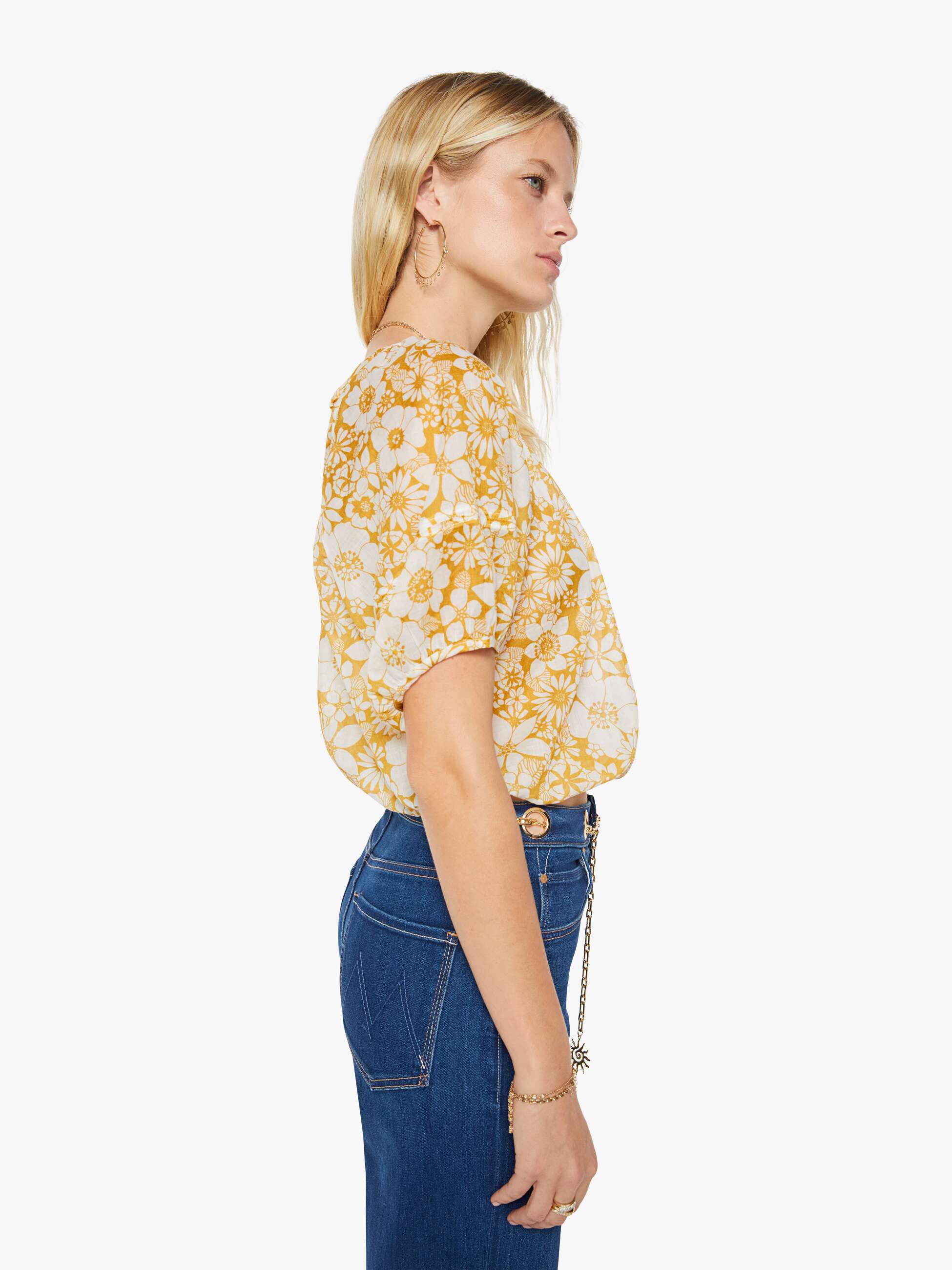 Women The Party In The Back Shirt | Mother Denim Flower Notes