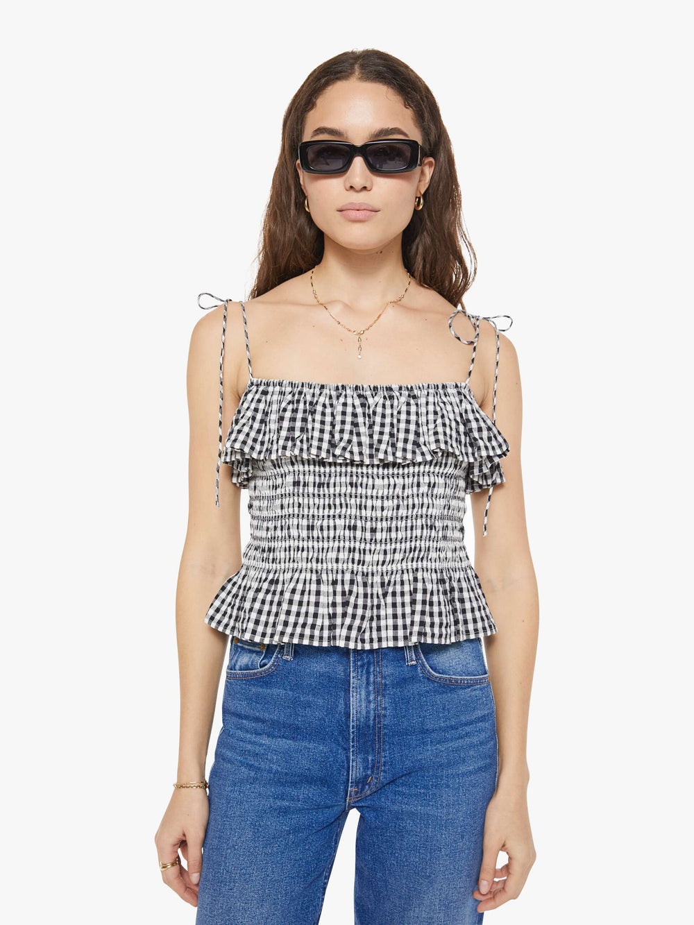 Women Alix of Bohemia Clara Top | Mother Denim SIDESHOW CHECK