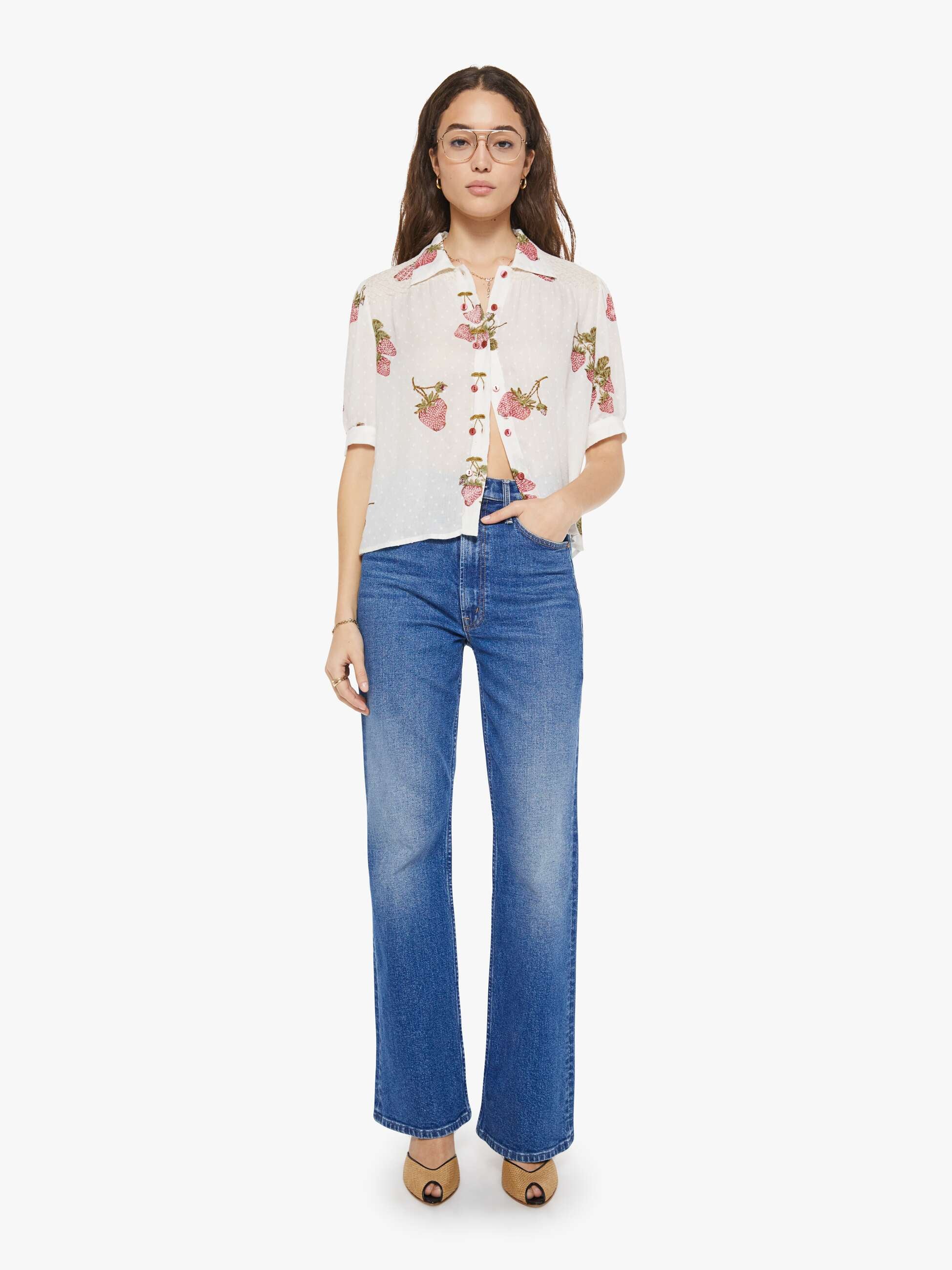 Women Alix of Bohemia Peyton Shirt | Mother Denim STRAWBERRY DOT