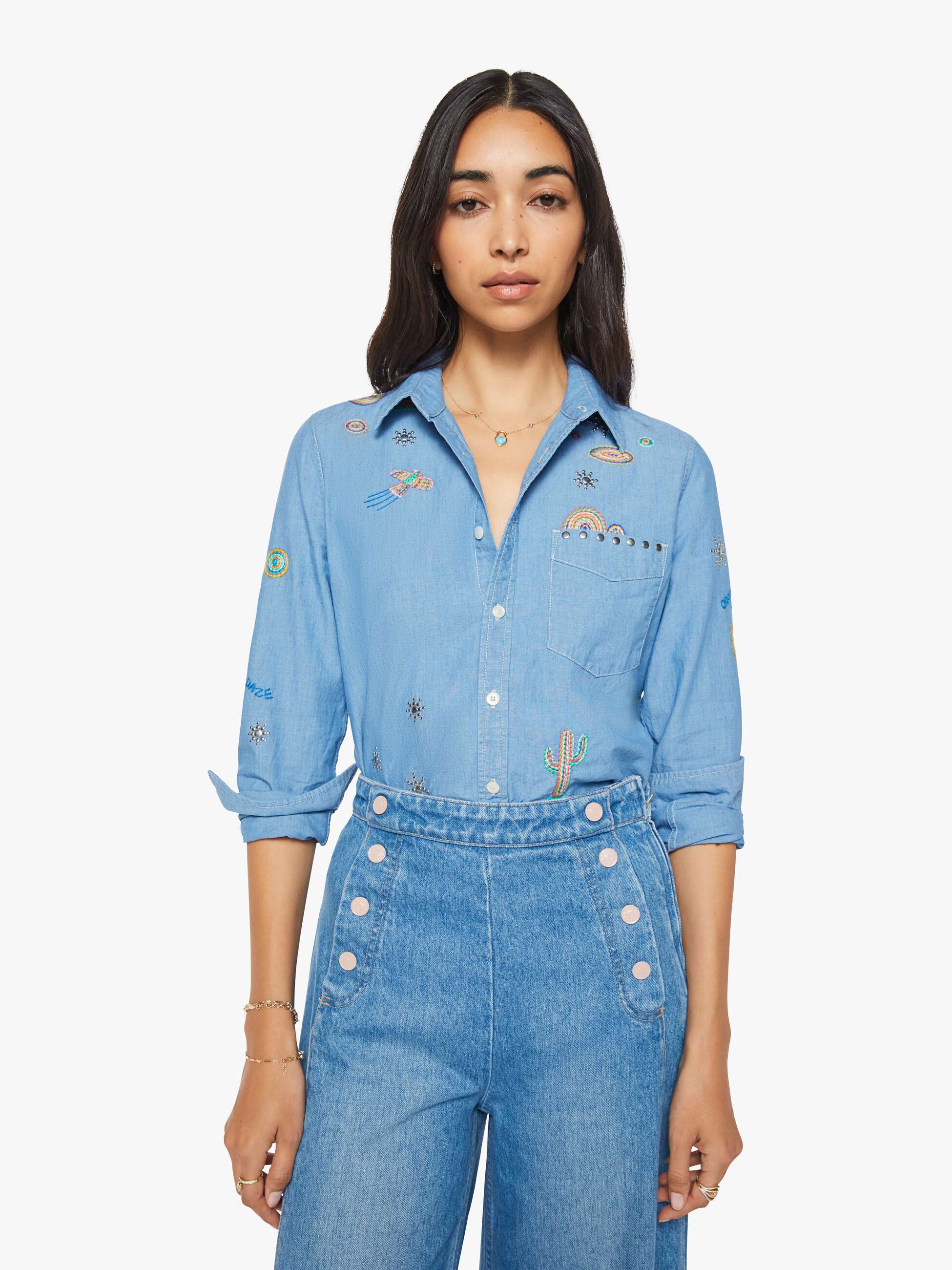 Women The Foxy Boxy | Mother Denim Hands Up