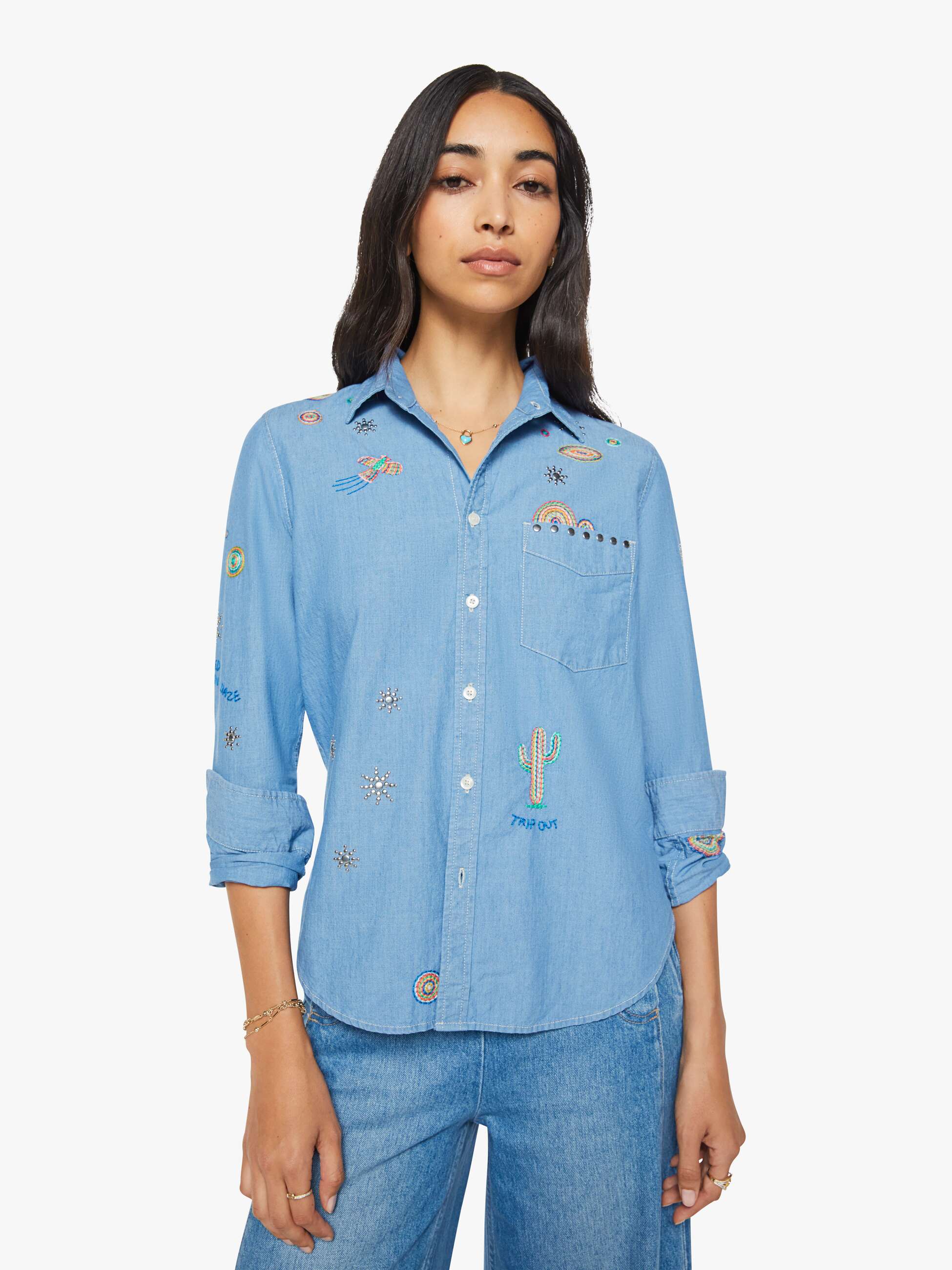 Women The Foxy Boxy | Mother Denim Hands Up