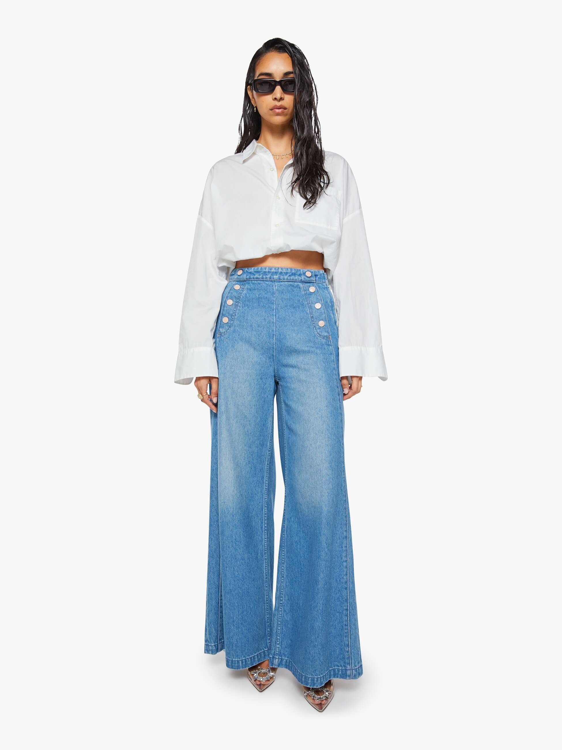 Women The Foxy Boxy | Mother Denim Hands Up
