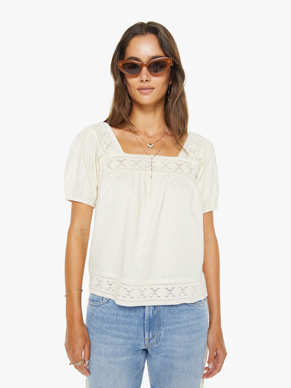 Women The Memory Lane Puff Sleeve | Mother Denim Early Bird