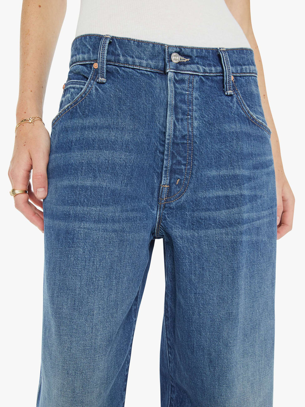 Women The Crop Raquette | Mother Denim Drop Shot