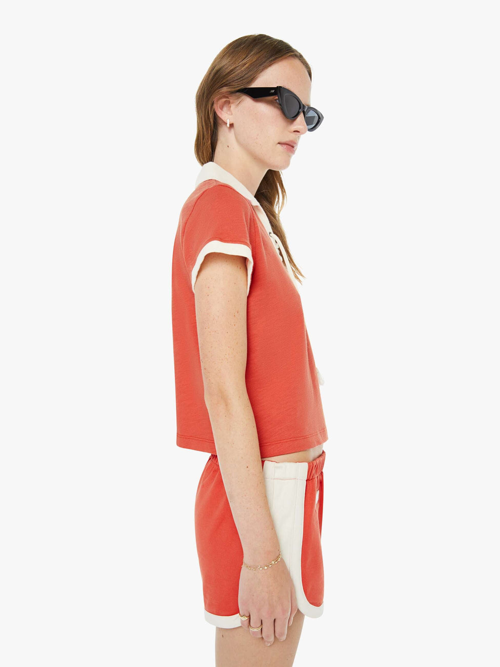 Women The Lace Up Match | Mother Denim Fiery Red