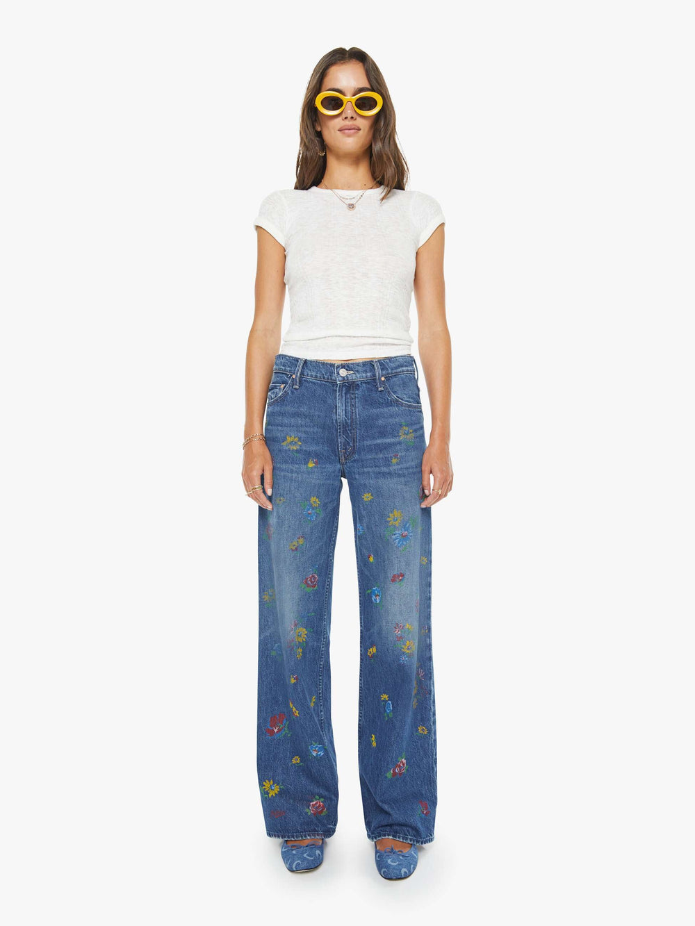 Women The Boxy Match | Mother Denim Tango Red And Cream