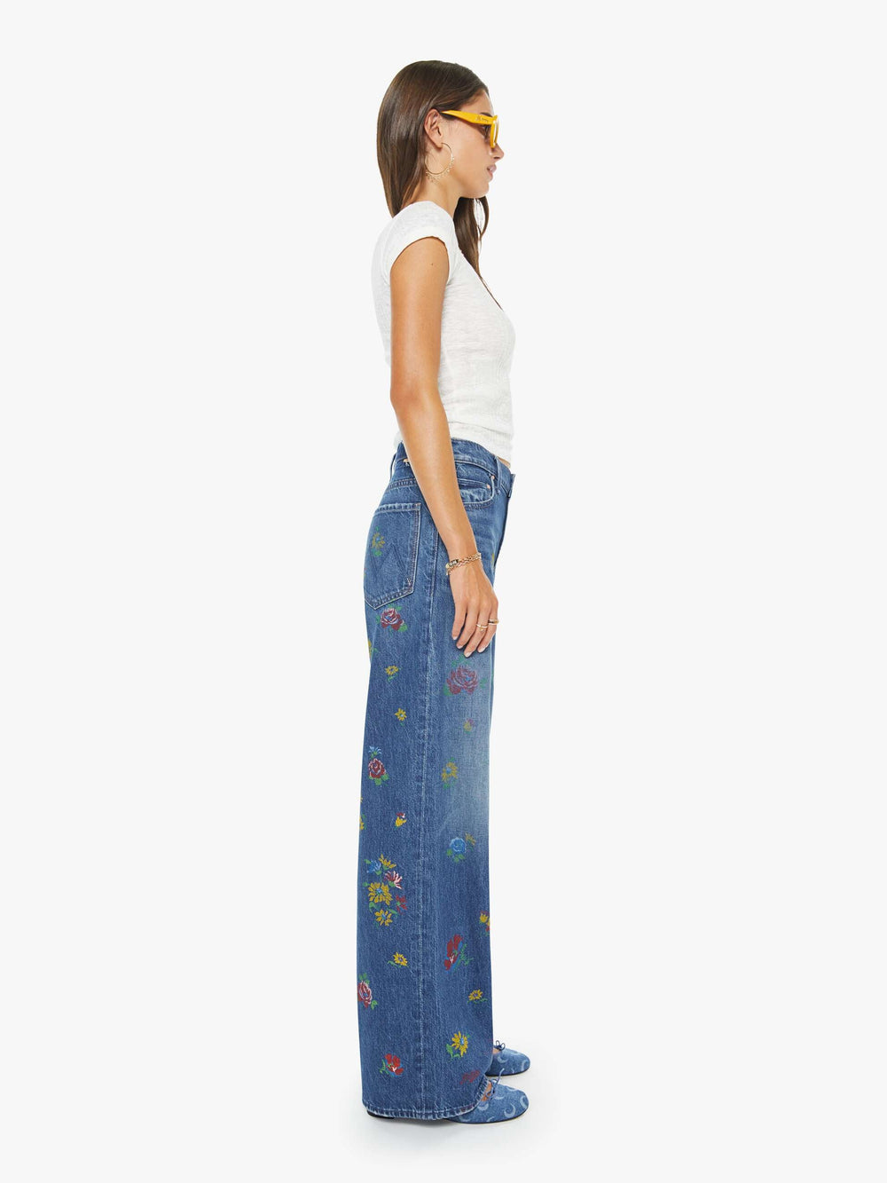 Women The Boxy Match | Mother Denim Tango Red And Cream
