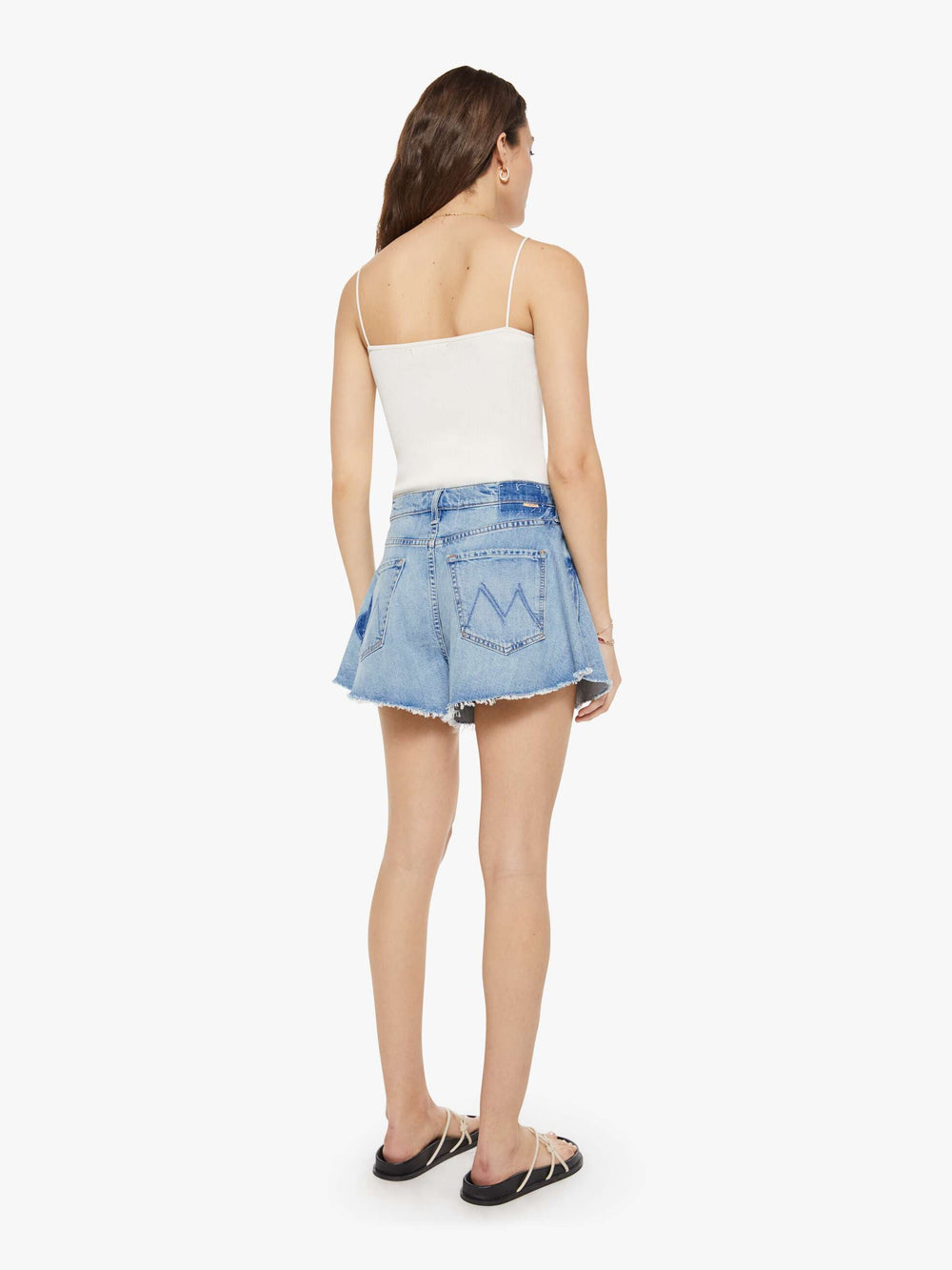 Women The Flutter Short Fray | Mother Denim Blue (Medium)