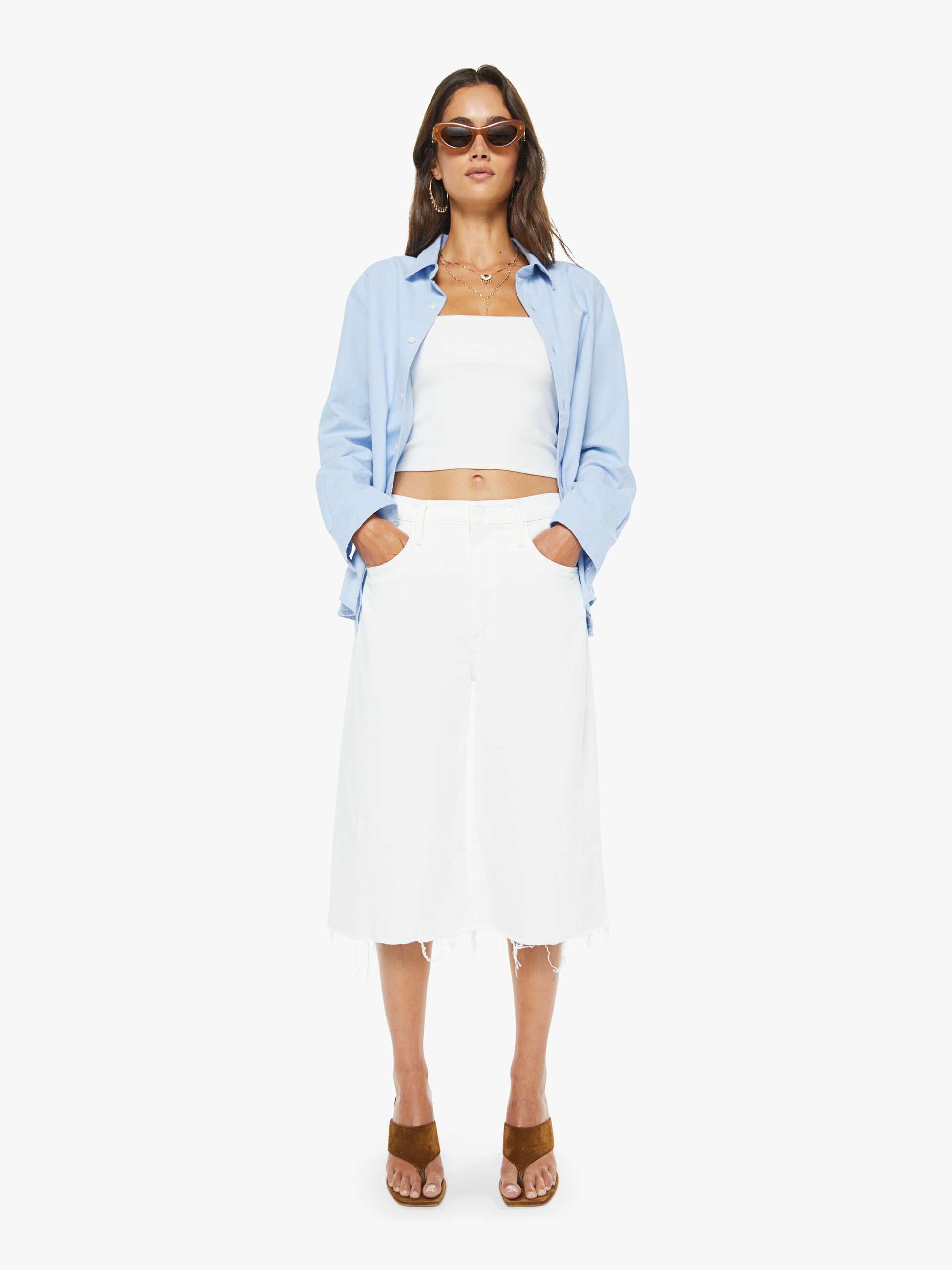 Women The Whole Lot Zip Twist Fray | Mother Denim Totally Innocent