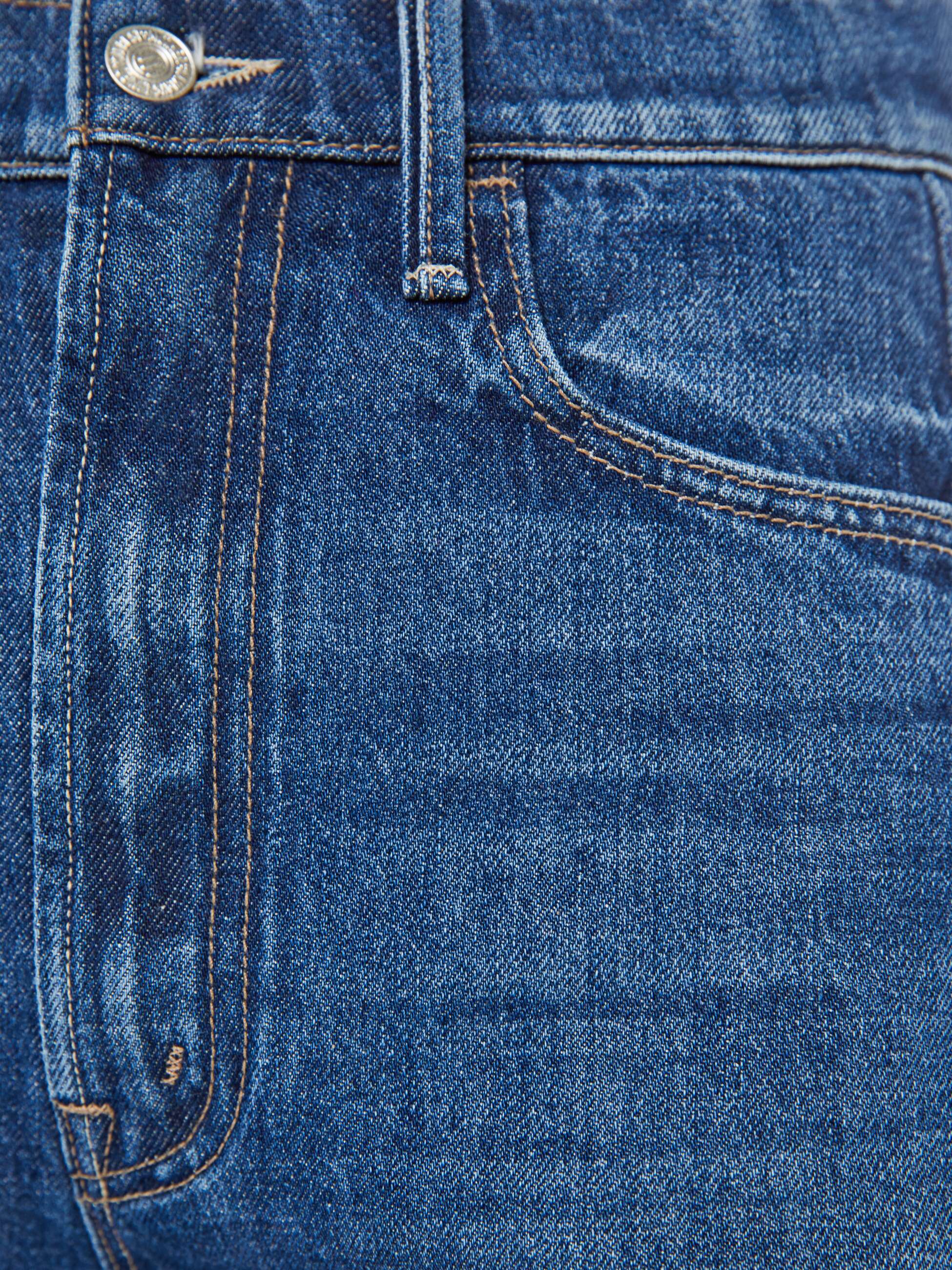 Women The Half-Pipe Bermuda Fray | Mother Denim Blue (Dark)