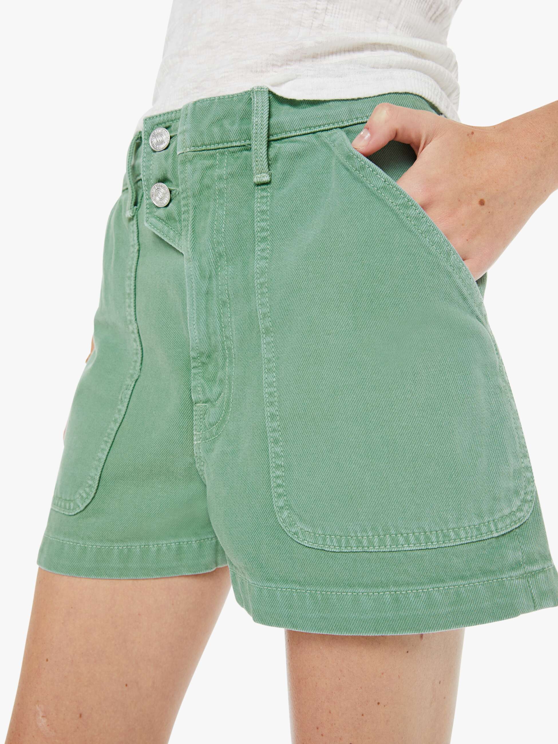 Women The Detour Short | Mother Denim Creme De Menthe
