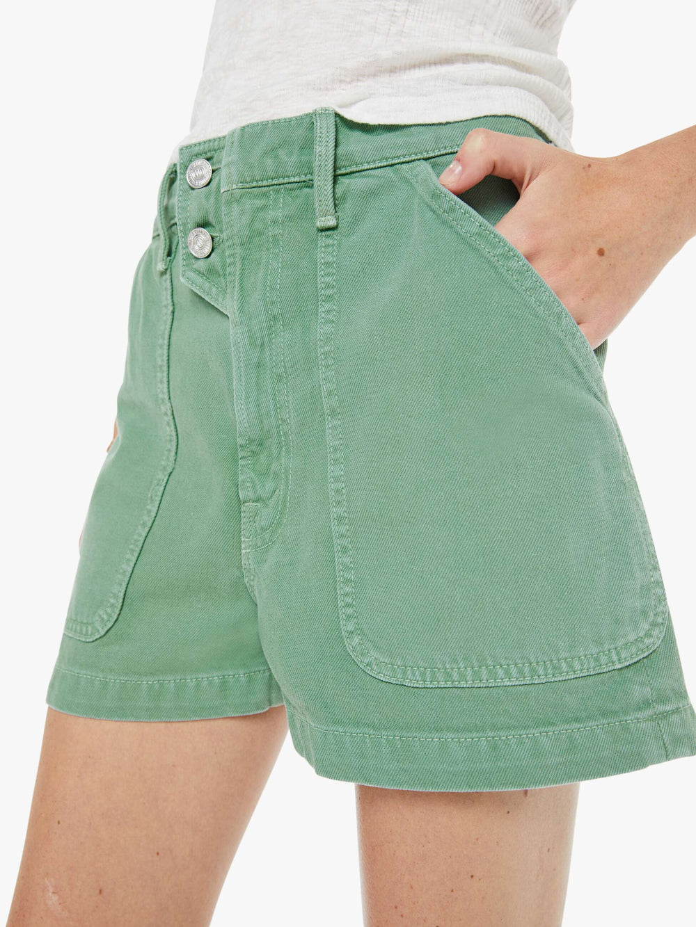 Women The Detour Short | Mother Denim Creme De Menthe