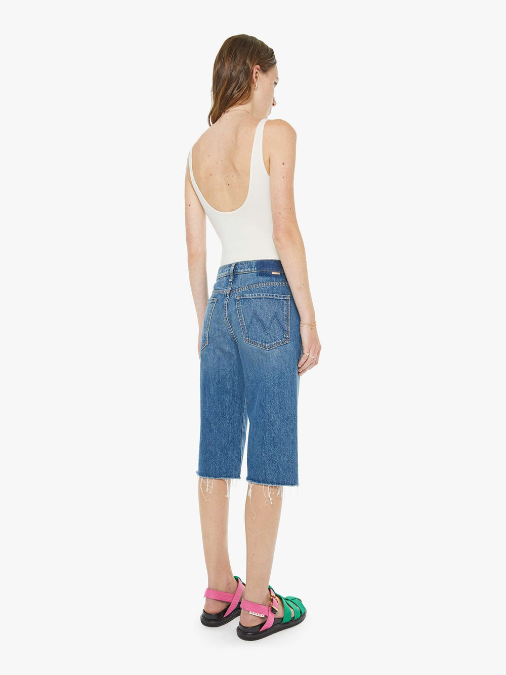 Women The Kick It Half N' Half Fray | Mother Denim Green Thumb