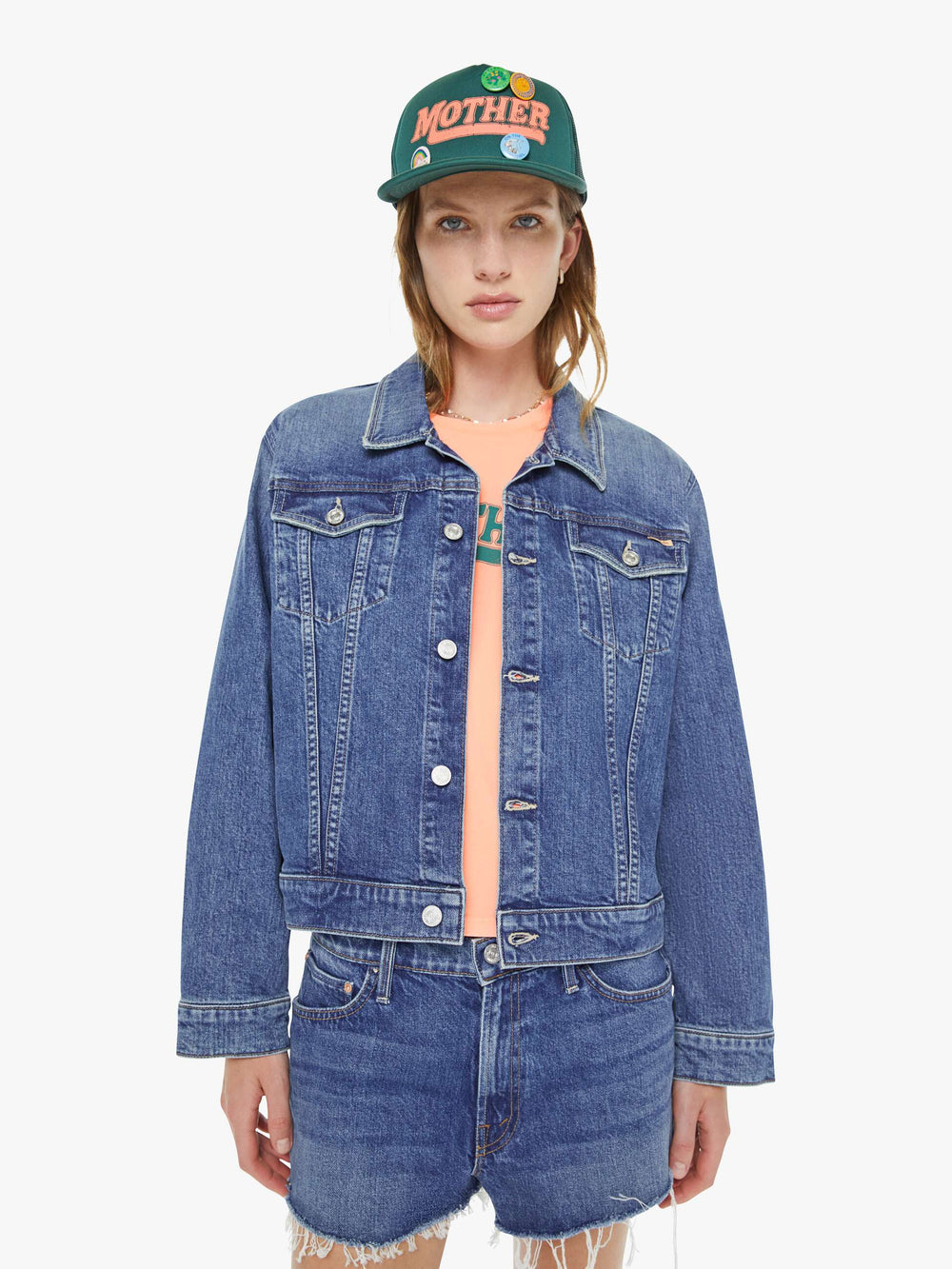 Women The Kick It Half N' Half Fray | Mother Denim Green Thumb