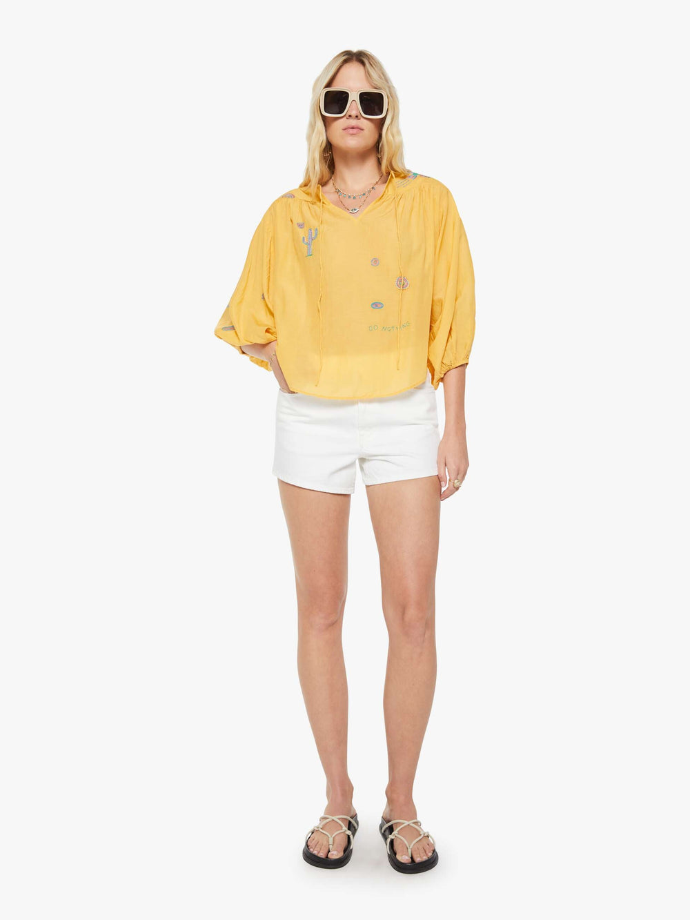 Women The Dodger Short | Mother Denim Picket Fence