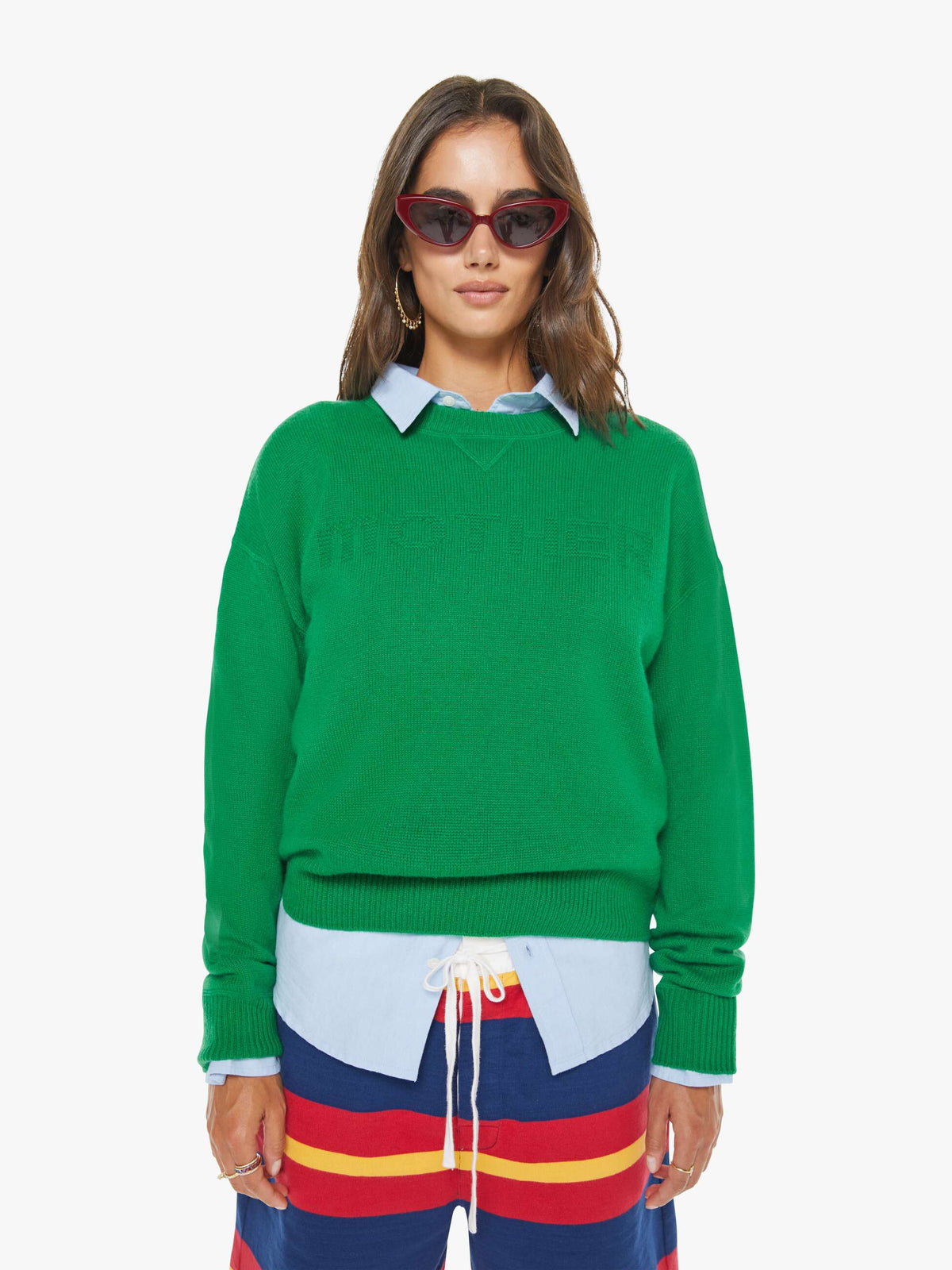 Women The Logo Jumper | Mother Denim Green