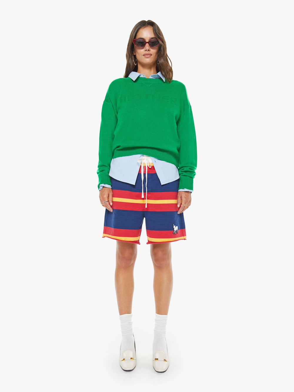 Women The Logo Jumper | Mother Denim Green