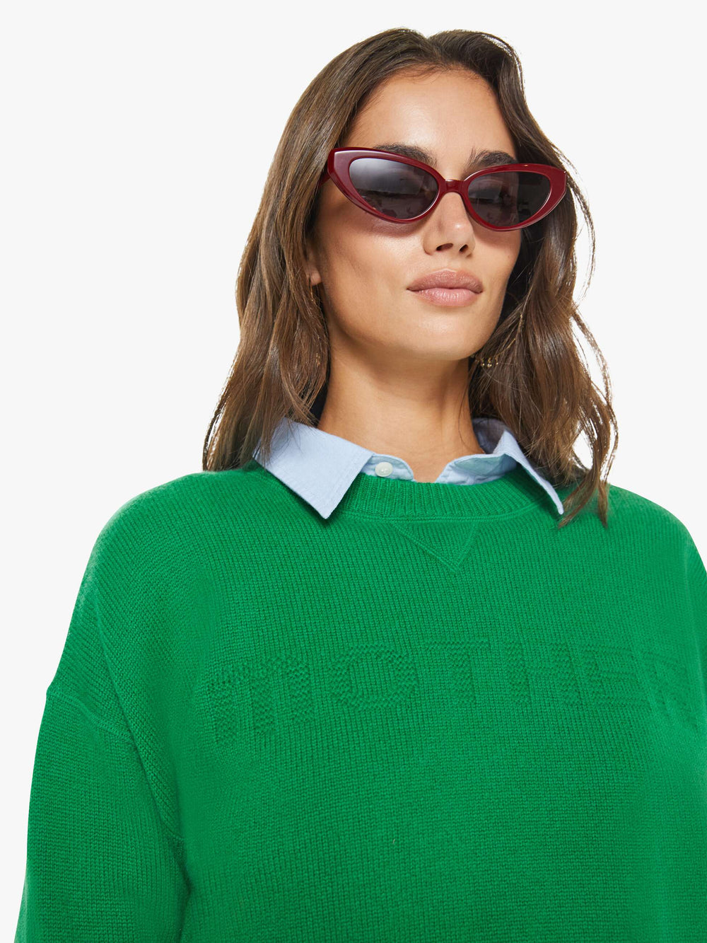 Women The Logo Jumper | Mother Denim Green