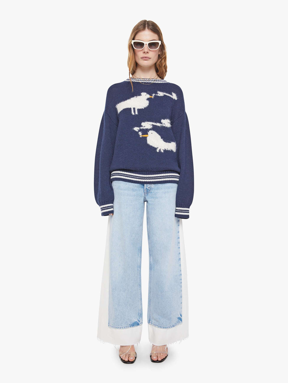 Women The Oversized Jumper | Mother Denim Blue (Navy)