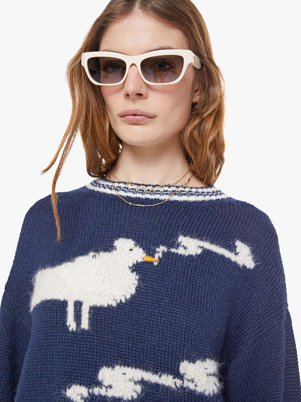 Women The Oversized Jumper | Mother Denim Blue (Navy)