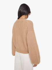 Women The Puffy Sleeve Varsity Cardigan | Mother Denim Brown (Light-Pastel)