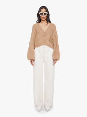 Women The Puffy Sleeve Varsity Cardigan | Mother Denim Brown (Light-Pastel)