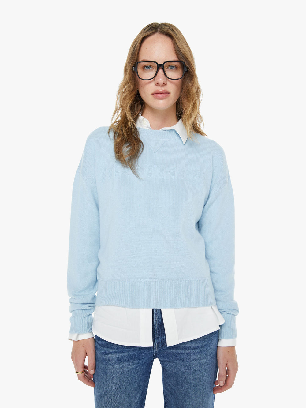 Women The Logo Jumper | Mother Denim Light Blue