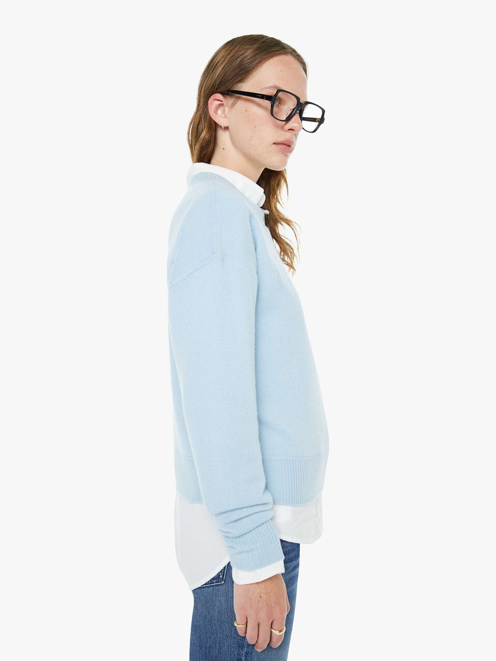 Women The Logo Jumper | Mother Denim Light Blue
