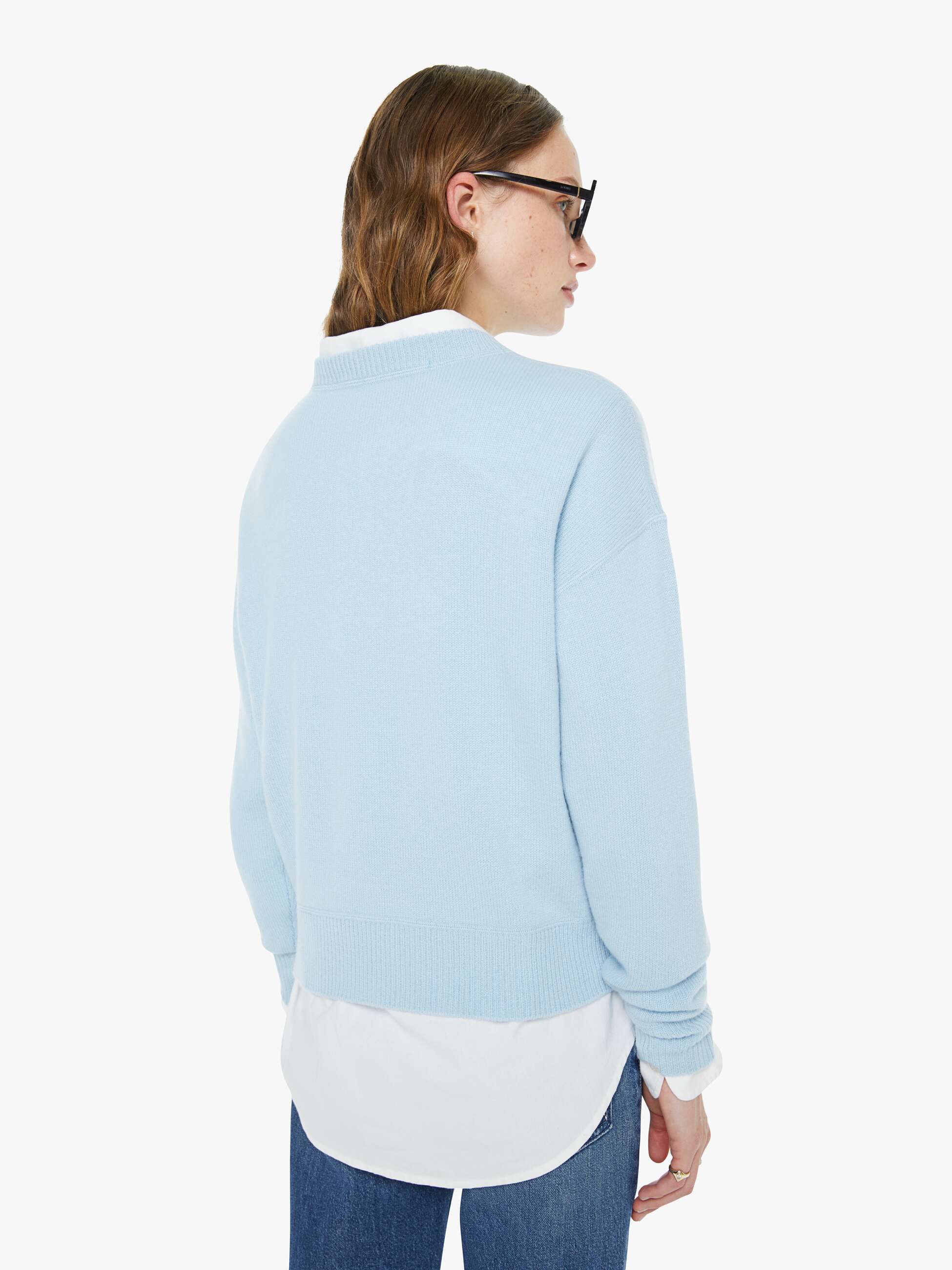 Women The Logo Jumper | Mother Denim Light Blue