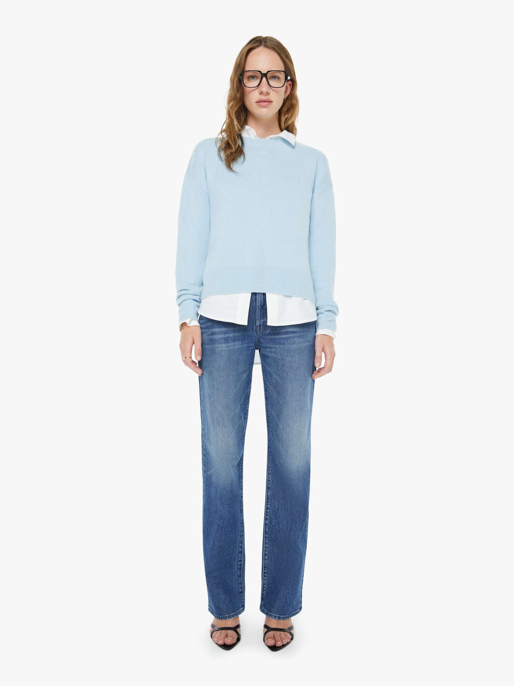 Women The Logo Jumper | Mother Denim Light Blue