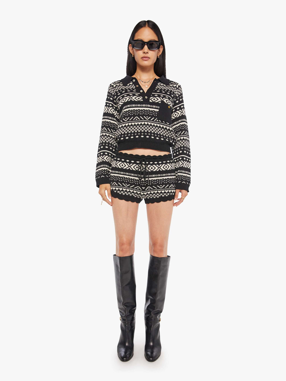Women Alix Of Bohemia Liza Top | Mother Denim BLACK MARBLE