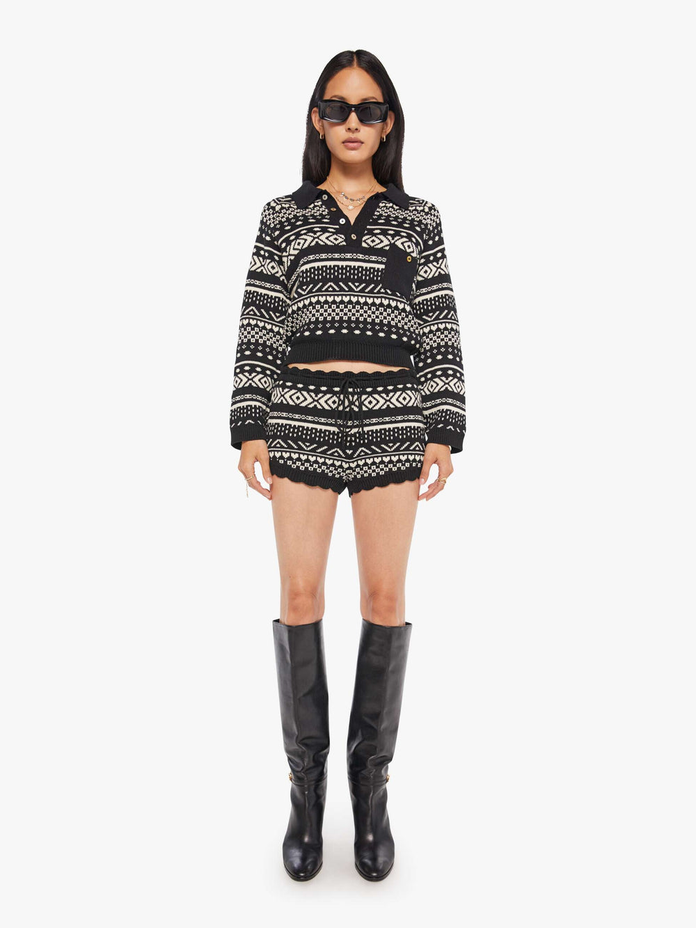 Women Alix Of Bohemia Liza Top | Mother Denim BLACK MARBLE