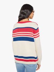 Women The L/S Skipper | Mother Denim Ivory Red Multi Stripe