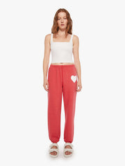 Women SPRWMN Heart Sweatpant | Mother Denim Red