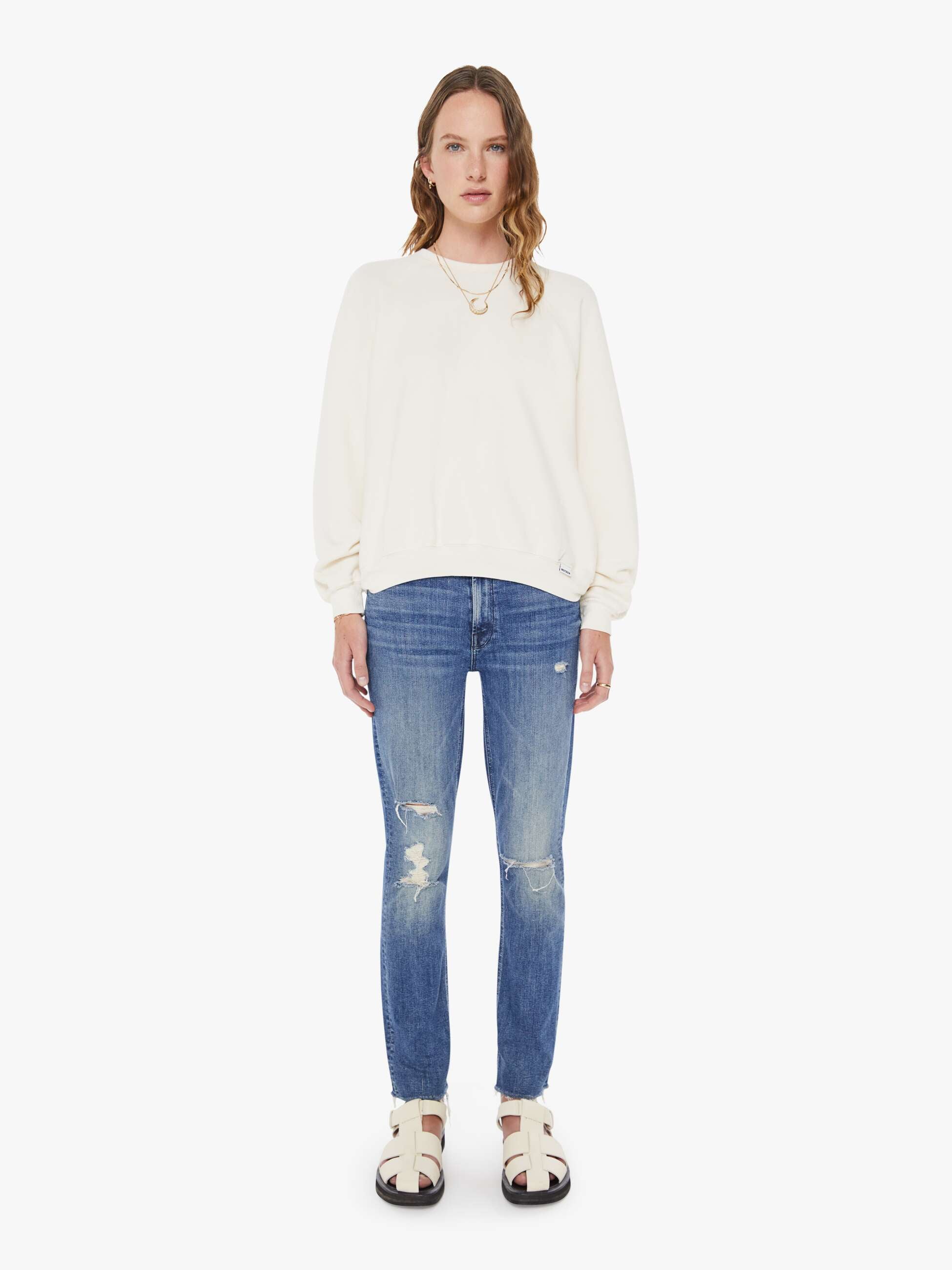 Women The Biggie Concert | Mother Denim White (Open)