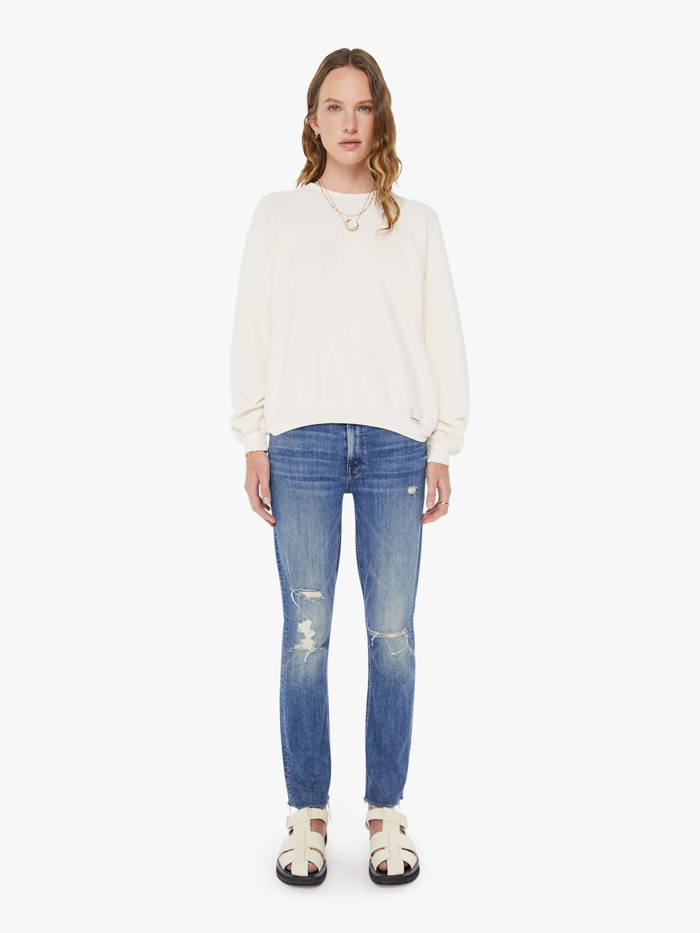 Women The Biggie Concert | Mother Denim White (Open)