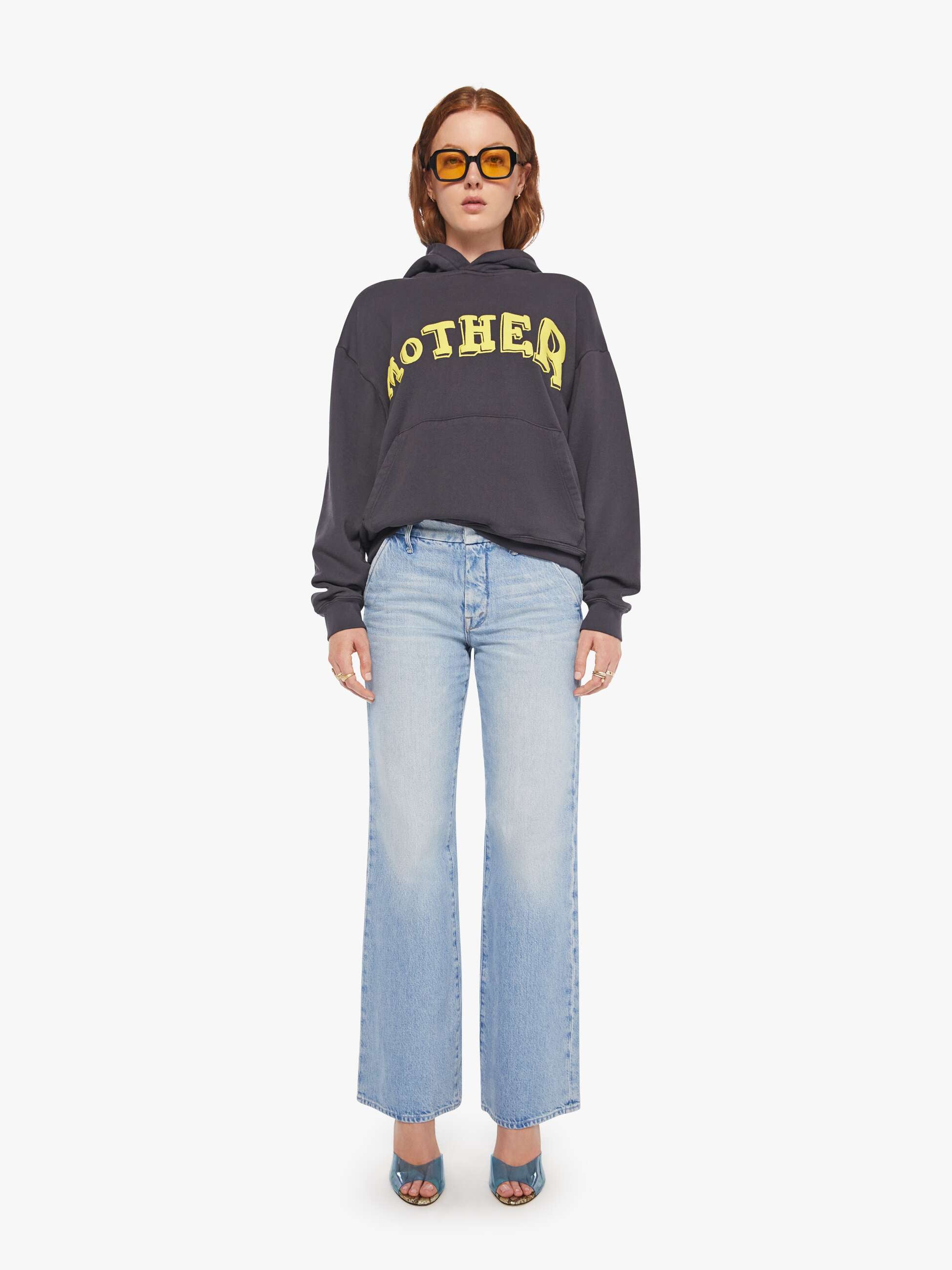 Women The Oversized Hoodie | Mother Denim Black (Charcoal)
