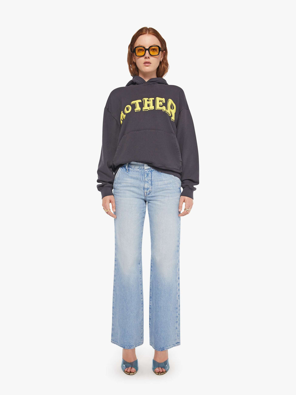 Women The Oversized Hoodie | Mother Denim Black (Charcoal)