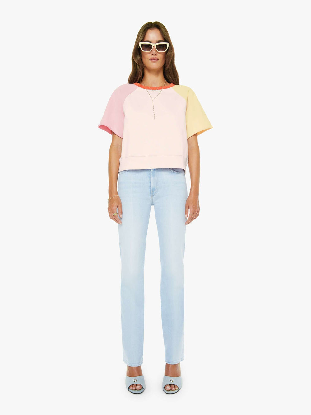 Women The Quick Dip | Mother Denim Roseboom Ballerina And Almond Cream