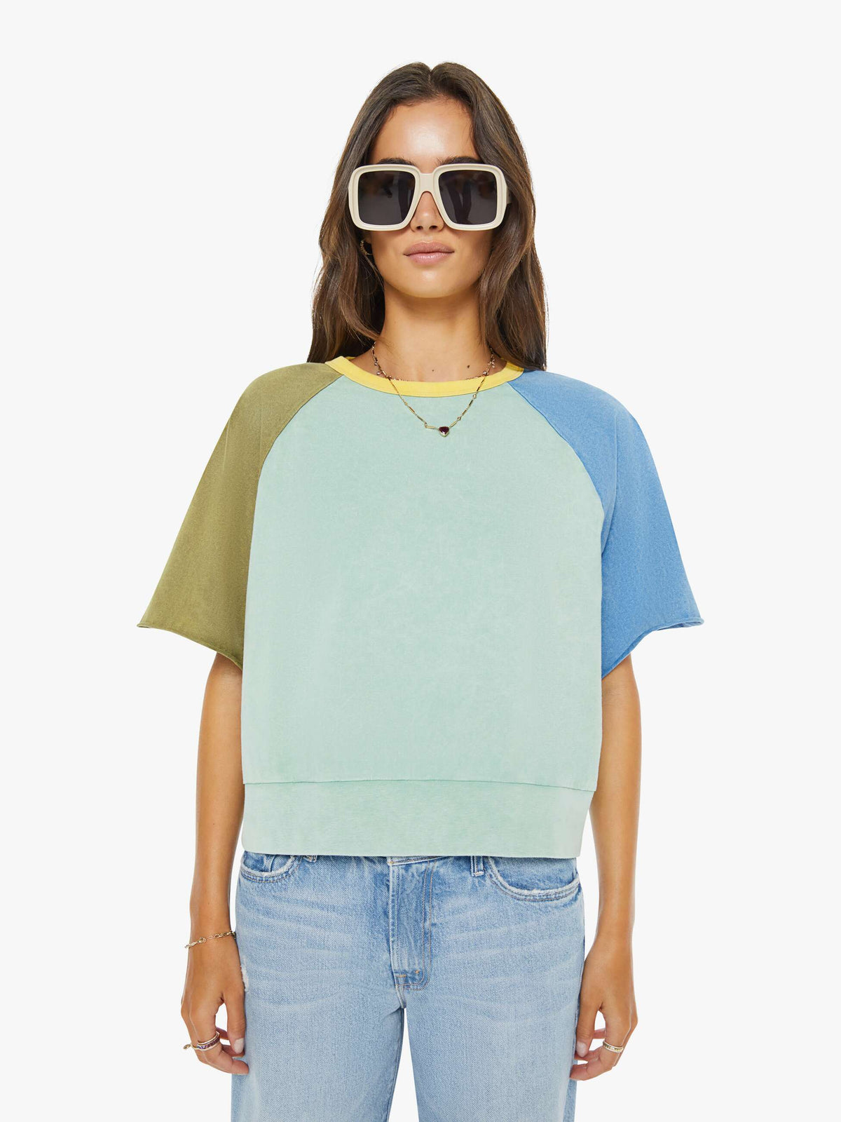 Women The Quick Dip | Mother Denim Green Blue Yellow Multi