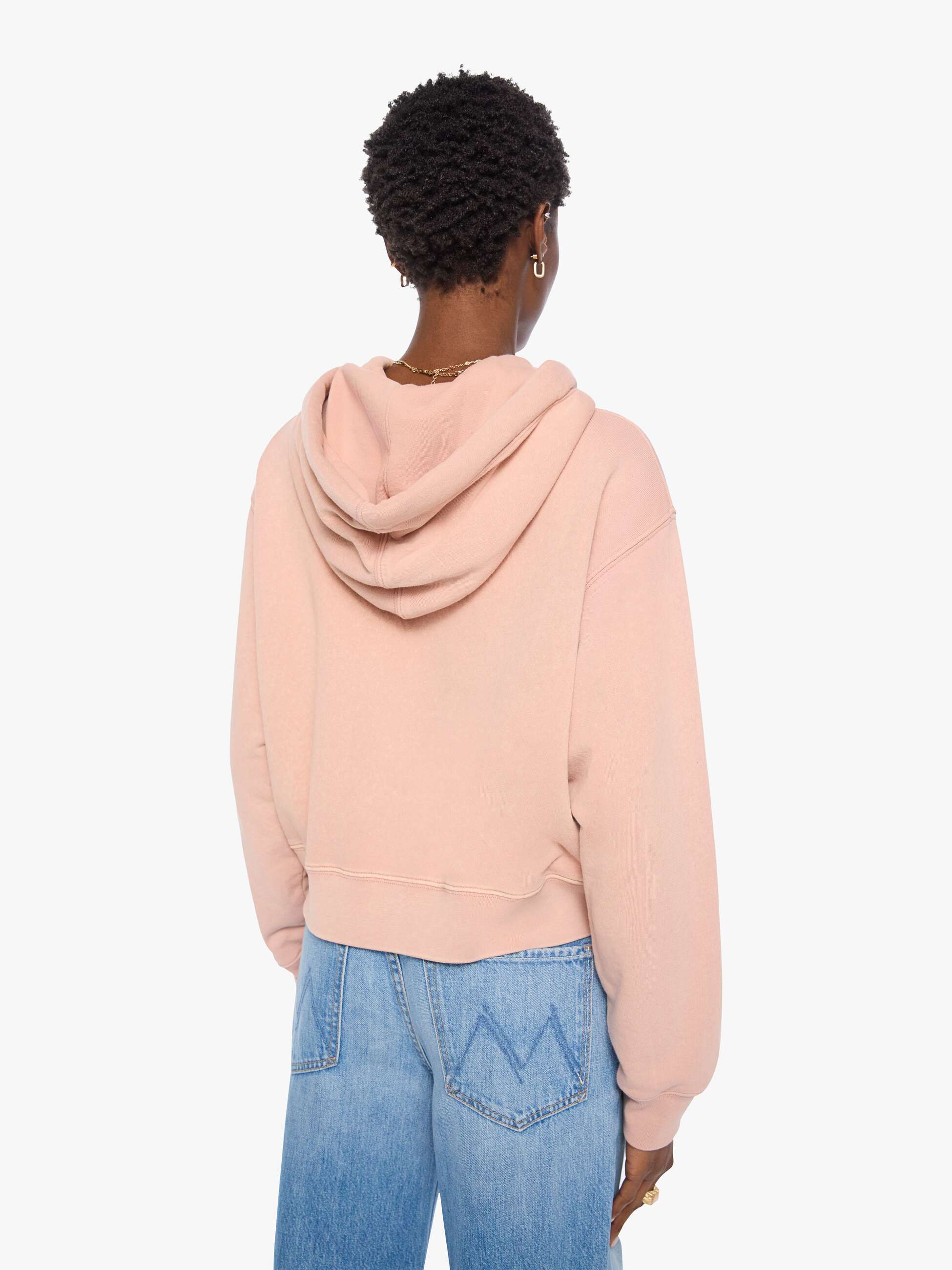 Women The Shrunken Boxy Cravat Hoodie | Mother Denim Mahogany Rose